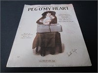 PEG O'MY HEART Large Song Sheet