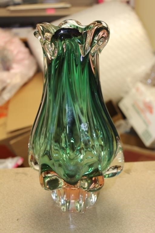 Heavy Art Glass Vase