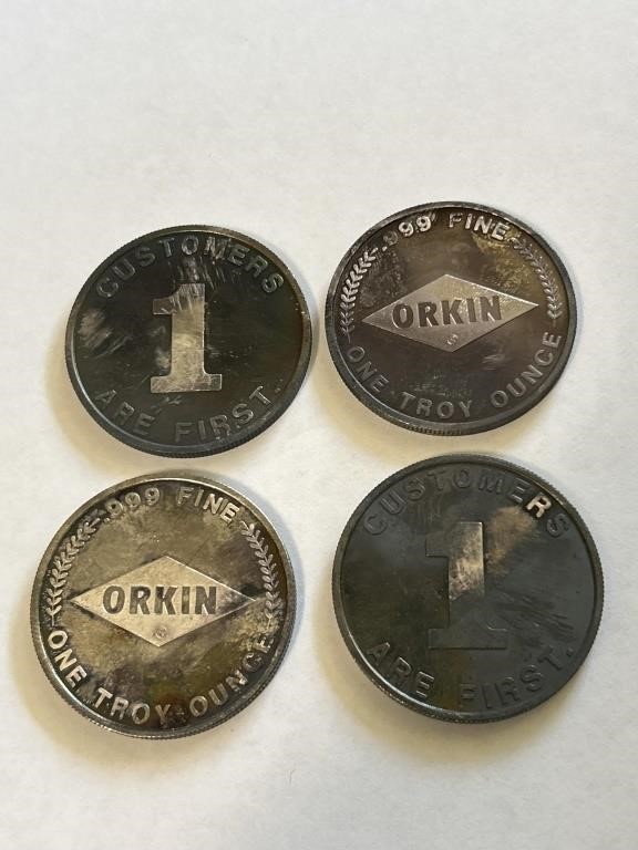4 .999 Fine One Troy ounce-Orkin Customers are 1st