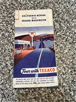 Vintage Texaco Road Map CA NV OR WA West Coast