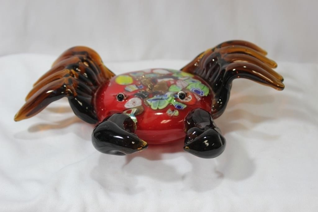 An Artglass Millifiori -Style Crab