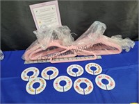 30 No Slip Pink Baby Hangers W/Size Rings