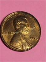 rare 1973 lincoln cent penny error obverse die su