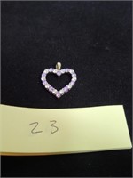 Sterling Silver heart pendant with stones