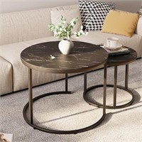 $70 aboxoo Round Nesting Coffee Table Side Table