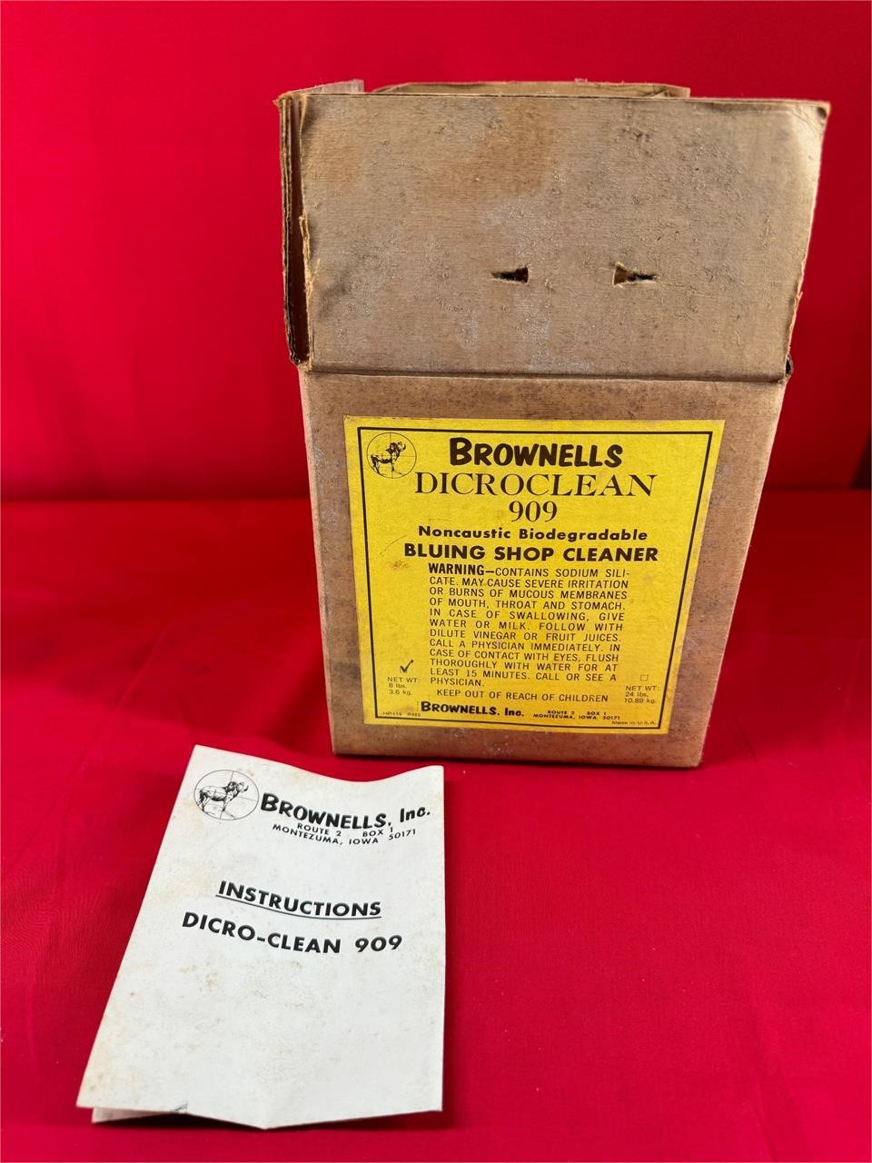 8lb box of Brownells Dicroclean 909 Tumbling Media