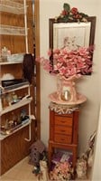 Jewelry armoire, pitcher & bowl set & more