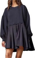 Ugerlov Womens Oversized Sweatshirt Dress Long