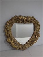 Ornate Gold Framed Cherub Heart Shaped Mirror