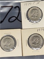 (3)1979 SUSAN B. ANTHONY $1 COINS