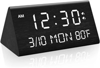Kogonee Wooden Digital Alarm Clock, 0-100%