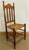 OUTSTANDING 1710 TIGER MAPLE CHAIR W WOVEN SEAT