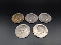 1970's Kennedy Half Dollars (x5)