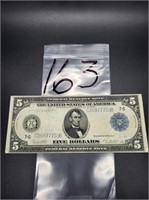1914 FEDERAL RESERVE OF CHICAGO $5 NOTE BLUE SEAL