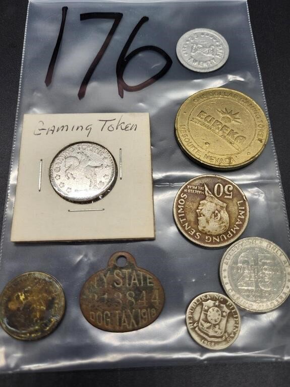 GROUP LOT OF VARIOUS GAMING TOKENS