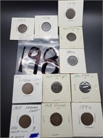 (9) VARIOUS DATES INDIAN HEAD PENNIES