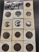 (13) VARIOUS DATES CANADIAN LARGE CENTS