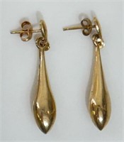 NICE PAIR OF 14K YELLOW GOLD PENDENT EARRINGS