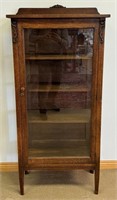 RARE 1910 SOLID OAK GLASS SIDED DISPLAY CASE