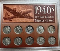 (10) 1940’s Mercury Dimes Set