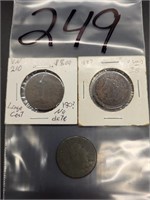 1847 & 2 OTHER UNITED STATES LARGE CENTS