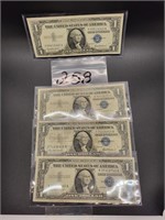 4 $1 SILVER CERTIFICATES 1957
