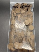 BAG OF UNSORTED VARIIOUS DATE WHEAT PENNIES