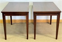 NICE PAIR OF MAHOGANY TAPERED LEG END TABLES