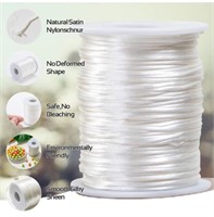 White Satin Rattail Cord for Necklace 75m DIY