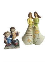Lot of 2 Sister Love Figurines Zingle Berry