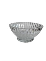 Vintage Heavy Etched Glass Centerpiece Bowl