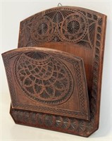 BEAUTIFUL HIGHLY CARVED HANGING LETTER HOLDER
