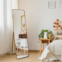 Gold Full Length Mirror with Stand, 60x18 inch