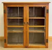NICE PINE TWO DOOR CABINET WITH GLASS FRONTS