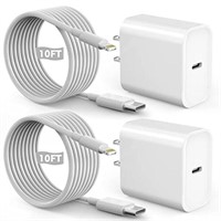 Fast iPhone Charger, Quick 10Foot USBC Wall Charge