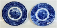 TWO BEAUTIFUL VICTORIAN FLOW BLUE PLATES
