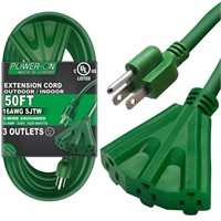 Kasonic 50 Ft Extension Cord with 3 Outlets, UL Li