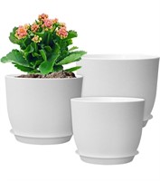 WSMKSZ 10/9/8 inch Medium Flower Pots, 3 Pack