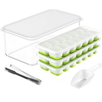 DOQAUS Ice Cube Tray with Lid and Storage Bin,