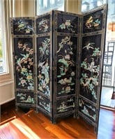 Gorgeous Vintage Four Panel Asian Wall Divider