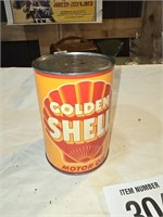Vintage Golden Shell oil can 5.5" t