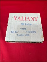 Box of 500 Valiant 9MM 125 Gr Bullets Unopened