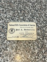 Vintage 1959 National Rifle Association ID Card