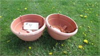 2 HANGING PLANTERS / DRAINAGE IN BOTTOM 12" WIDE