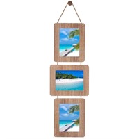 ABSWHLM 5x7 Picture Frames Rustic Wood Hanging Pic