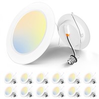 Amico 5/6 Inch 5CCT LED Recessed Lighting 12 Pack,