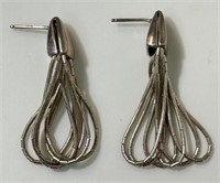 STYLISH PAIR OF STERLING SILVER DANGLE EARRINGS