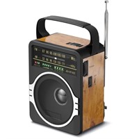 JEUJUG Portable AM FM Radio, Bluetooth 5.0 Radio 5