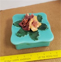 Ceramic Rose Decor Trinket Box