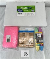 Misc craft Supplies, Towel, Chalk, Clothespins